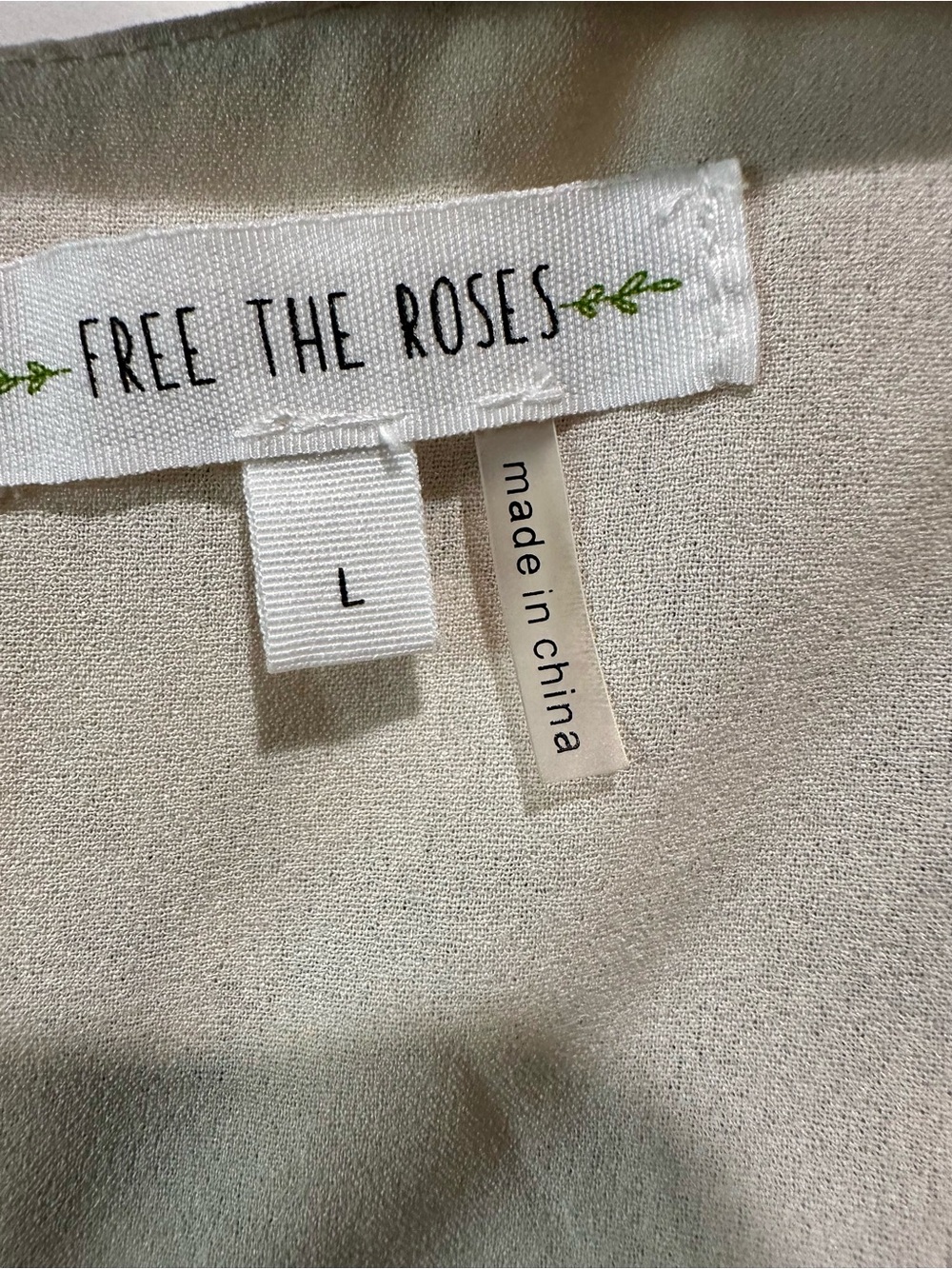 Free The Roses Floral Multi Color Patchwork Ruffle Blouse L - Picture 4 of 6